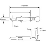 TE Connectivity Mini-Universal MATE-N-LOK Series Male Crimp Terminal, 26AWG Min, 22AWG Max