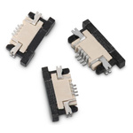 Wurth Elektronik, WR-FPC 0.5mm Pitch 6 Way Horizontal Female FPC Connector, Bottom Contact