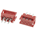 TE Connectivity 6-Way IDC Connector Plug for  Through Hole Mount, 2-Row
