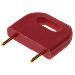 HARWIN Shorting Link Male Straight Red Closed Top 2 Way 1 Row 10.16mm Pitch