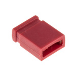RS PRO Shorting Link Female Straight Red Closed Top 2 Way 1 Row 2.54mm Pitch