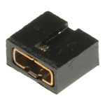 Amphenol FCI, Minitek Jumper Female Straight Black Open Top 2 Way 1 Row 2mm Pitch