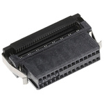 TE Connectivity 30-Way IDC Connector Socket for Cable Mount, 2-Row