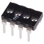 TE Connectivity Shunt Black DIP Switch 8 Way 4 Row 2.54mm Pitch