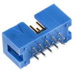 TE Connectivity AMP-LATCH Series Straight Through Hole PCB Header, 10 Contact(s), 2.54mm Pitch, 2 Row(s), Shrouded