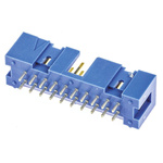 TE Connectivity AMP-LATCH Series Straight Through Hole PCB Header, 20 Contact(s), 2.54mm Pitch, 2 Row(s), Shrouded