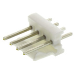 TE Connectivity MTA-100 Series Straight Through Hole Pin Header, 4 Contact(s), 2.54mm Pitch, 1 Row(s), Unshrouded