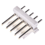 TE Connectivity MTA-100 Series Straight Through Hole Pin Header, 5 Contact(s), 2.54mm Pitch, 1 Row(s), Unshrouded