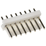TE Connectivity MTA-100 Series Straight Through Hole Pin Header, 8 Contact(s), 2.54mm Pitch, 1 Row(s), Unshrouded