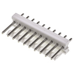 TE Connectivity MTA-100 Series Straight Through Hole Pin Header, 10 Contact(s), 2.54mm Pitch, 1 Row(s), Unshrouded