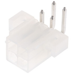 Molex Mini-Fit Jr. Series Right Angle Through Hole PCB Header, 4 Contact(s), 4.2mm Pitch, 2 Row(s), Shrouded
