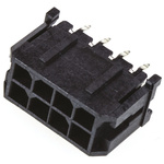 Molex Micro-Fit 3.0 Series Straight Through Hole PCB Header, 8 Contact(s), 3.0mm Pitch, 2 Row(s), Shrouded