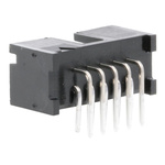TE Connectivity AMP-LATCH Series Right Angle Through Hole PCB Header, 10 Contact(s), 2.54mm Pitch, 2 Row(s), Shrouded