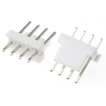 TE Connectivity MTA-100 Series Straight Through Hole Pin Header, 4 Contact(s), 2.54mm Pitch, 1 Row(s), Unshrouded
