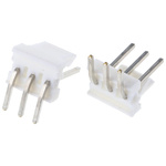 TE Connectivity MTA-100 Series Right Angle Through Hole Pin Header, 3 Contact(s), 2.54mm Pitch, 1 Row(s), Unshrouded