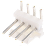 TE Connectivity MTA-100 Series Right Angle Through Hole Pin Header, 4 Contact(s), 2.54mm Pitch, 1 Row(s), Unshrouded