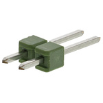 TE Connectivity AMPMODU MOD II Series Straight Through Hole Pin Header, 2 Contact(s), 2.54mm Pitch, 1 Row(s), Unshrouded