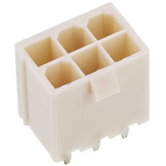 Molex Mini-Fit Jr. Series Straight Through Hole PCB Header, 6 Contact(s), 4.2mm Pitch, 2 Row(s), Shrouded