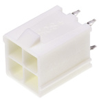 Molex Mini-Fit Plus Series Straight Through Hole PCB Header, 4 Contact(s), 4.2mm Pitch, 2 Row(s), Shrouded
