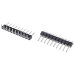Preci-Dip Right Angle Through Hole Pin Header, 10 Contact(s), 2.54mm Pitch, 1 Row(s), Unshrouded