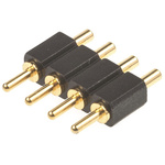 Preci-Dip Straight Through Hole Spring Loaded Connector, 4 Contact(s), 2.54mm Pitch, 1 Row(s), Shrouded