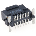 ERNI SMC Series Straight Surface Mount PCB Header, 12 Contact(s), 1.27mm Pitch, 2 Row(s), Shrouded