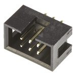 Amphenol T821 Series Straight Through Hole PCB Header, 6 Contact(s), 2.54mm Pitch, 2 Row(s), Shrouded