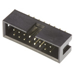 Amphenol T821 Series Straight Through Hole PCB Header, 16 Contact(s), 2.54mm Pitch, 2 Row(s), Shrouded