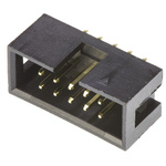Amphenol T821 Series Straight Through Hole PCB Header, 10 Contact(s), 2.54mm Pitch, 2 Row(s), Shrouded