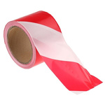 RS PRO Red/White Hazard Tapes, 100mm