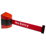 RS PRO Black & Red Wall Mounted Retractable Barrier, Retractable