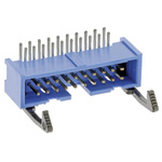 TE Connectivity AMP-LATCH Series Right Angle Through Hole PCB Header, 20 Contact(s), 2.54mm Pitch, 2 Row(s), Shrouded