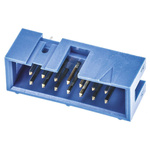TE Connectivity AMP-LATCH Series Straight Through Hole PCB Header, 14 Contact(s), 2.54mm Pitch, 2 Row(s), Shrouded