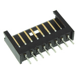 TE Connectivity AMPMODU MOD II Series Straight Through Hole PCB Header, 8 Contact(s), 2.54mm Pitch, 1 Row(s), Shrouded
