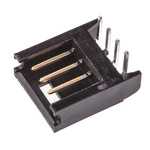 TE Connectivity AMPMODU MOD II Series Right Angle Through Hole PCB Header, 4 Contact(s), 2.54mm Pitch, 1 Row(s),
