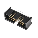 TE Connectivity AMP-LATCH Series, 2.54mm Pitch, 14 Way 2 Row Shrouded Straight PCB Header, Through Hole