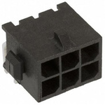 TE Connectivity Micro MATE-N-LOK Series Right Angle Through Hole PCB Header, 6 Contact(s), 3.0mm Pitch, 2 Row(s),
