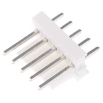TE Connectivity MTA-100 Series Straight Through Hole Pin Header, 5 Contact(s), 2.54mm Pitch, 1 Row(s), Unshrouded
