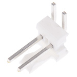 TE Connectivity MTA-100 Series Right Angle Through Hole Pin Header, 2 Contact(s), 2.54mm Pitch, 1 Row(s), Unshrouded