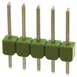 TE Connectivity AMPMODU MOD II Series Straight Through Hole Pin Header, 5 Contact(s), 2.54mm Pitch, 1 Row(s), Unshrouded
