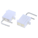 Molex Mini-Fit Jr. Series Right Angle Through Hole PCB Header, 2 Contact(s), 4.2mm Pitch, 2 Row(s), Shrouded