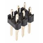 HARWIN M20 Series Straight Through Hole Pin Header, 6 Contact(s), 2.54mm Pitch, 2 Row(s), Unshrouded