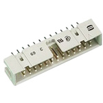 HARTING SEK 18 Series Straight Through Hole PCB Header, 26 Contact(s), 2.54mm Pitch, 2 Row(s), Shrouded