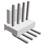 TE Connectivity MTA-100 Series Right Angle Through Hole Pin Header, 4 Contact(s), 2.54mm Pitch, 1 Row(s), Unshrouded