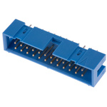 TE Connectivity AMP-LATCH Series Straight Through Hole PCB Header, 24 Contact(s), 2.54mm Pitch, 2 Row(s), Shrouded