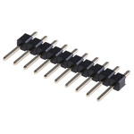 Wurth Elektronik WR-PHD Series Straight Through Hole Pin Header, 10 Contact(s), 2.54mm Pitch, 1 Row(s), Unshrouded