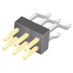 Samtec TSM Series Right Angle Surface Mount Pin Header, 6 Contact(s), 2.54mm Pitch, 2 Row(s), Unshrouded