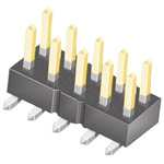 Samtec TSM Series Straight Surface Mount Pin Header, 10 Contact(s), 2.54mm Pitch, 2 Row(s), Unshrouded