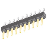 Samtec TSM Series Right Angle Surface Mount Pin Header, 10 Contact(s), 2.54mm Pitch, 1 Row(s), Unshrouded