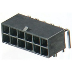 Molex Mega-Fit Series Right Angle Through Hole PCB Header, 4 Contact(s), 5.7mm Pitch, 2 Row(s), Shrouded